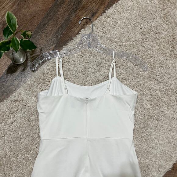 Lulu's White Ruffle Square Neckline Spoonful Of Sass Ponte Bodycon Mini Dress - Picture 6 of 8